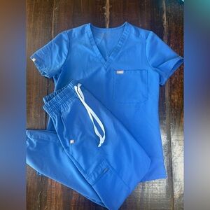 Figs Royal Blue Scrub Set